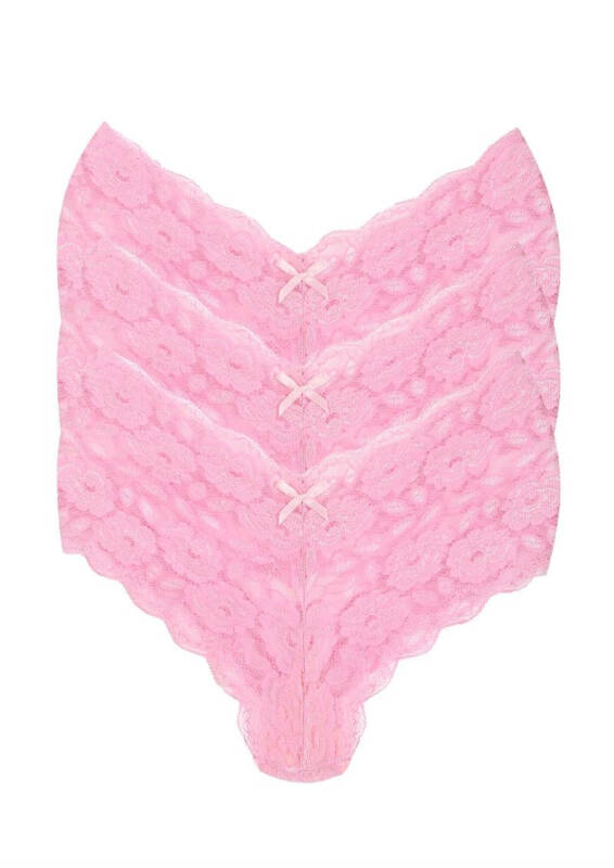 Akbeniz Dantelli 3lü Külot Boxer Pembe 40263 - 1