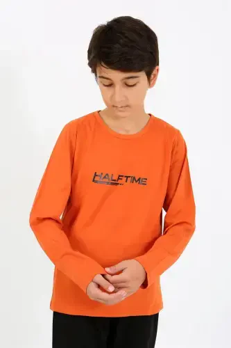 Akbeniz Erkak bola uzun qo'lli trikotaj pijama to'plami 20437 to'q sariq - AKBENIZ (1)