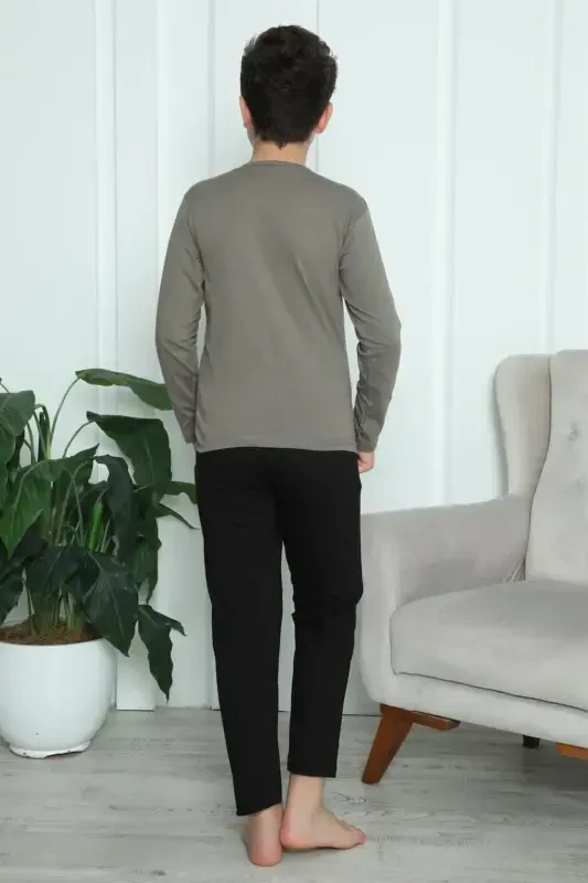 Akbeniz Erkak Bolalar Paxtalik Pijama To'plami 20418 - 3