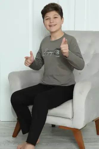 Akbeniz Erkak Bolalar Paxtalik Pijama To'plami 20418 - 6