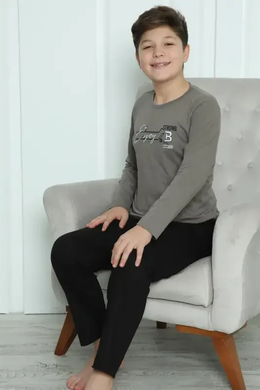 Akbeniz Erkak Bolalar Paxtalik Pijama To'plami 20418 - 7