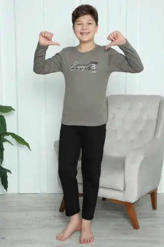 Akbeniz Erkak Bolalar Paxtalik Pijama To'plami 20418 - 4