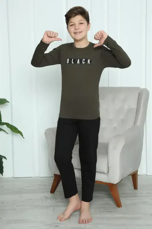 Akbeniz Erkak Bolalar Paxta Pijama To'plami 20419 - 5