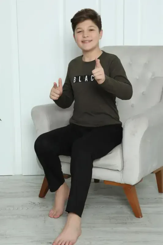 Akbeniz Erkak Bolalar Paxta Pijama To'plami 20419 - 9