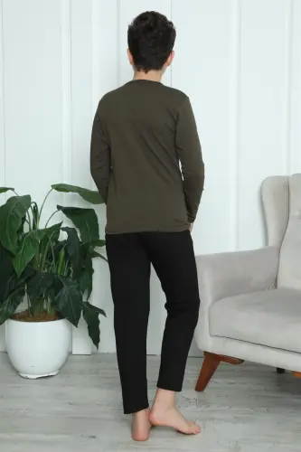 Akbeniz Erkak Bolalar Paxta Pijama To'plami 20419 - 3