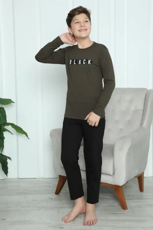 Akbeniz Erkak Bolalar Paxta Pijama To'plami 20419 - 4