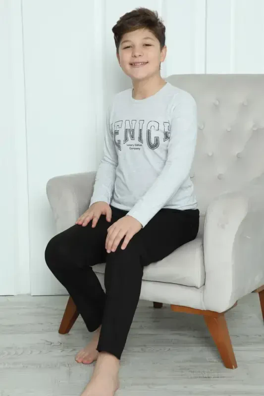 Akbeniz Erkak bolalar triko pijama to'plami 20417 - 7