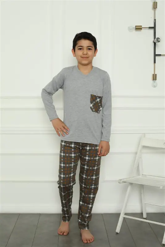 Akbeniz Erkak bolalar trikotaj pijama to'plami 20387 - 2