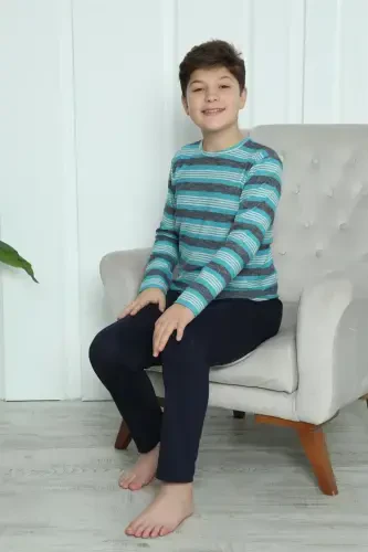 Akbeniz Erkak bolalar trikotaj pijama to'plami 20413 - 1