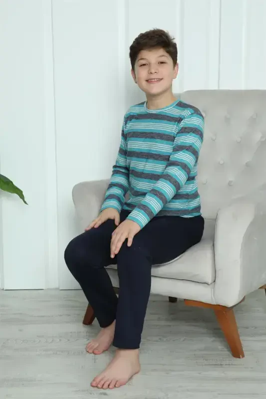Akbeniz Erkak bolalar trikotaj pijama to'plami 20413 - AKBENIZ