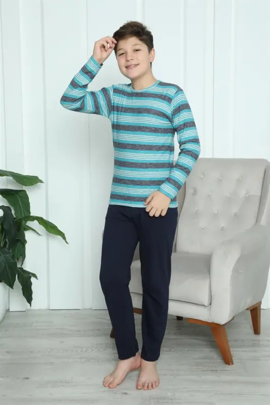 Akbeniz Erkak bolalar trikotaj pijama to'plami 20413 - 4