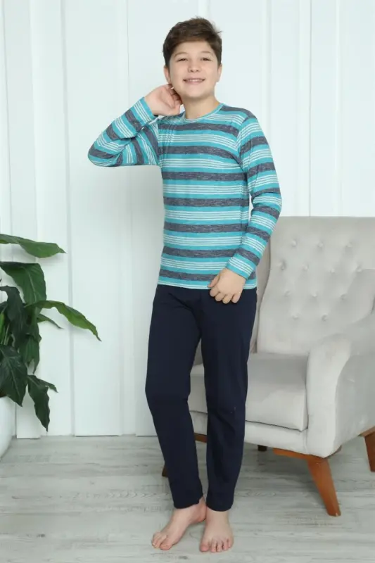 Akbeniz Erkak bolalar trikotaj pijama to'plami 20413 - 8