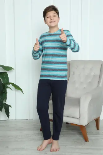 Akbeniz Erkak bolalar trikotaj pijama to'plami 20413 - 9