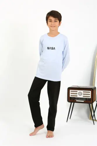 Akbeniz Erkak bolalar uzun qo'lli trikotaj pijama to'plami 20437 MuzMavisi - 5