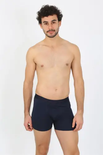 Akbeniz Erkak Katta Katta Paxta Likralı Boxer To'q ko'k 40134 - 3