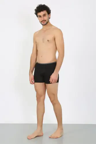 Akbeniz Erkak Katta O'lcham Paxta Likrali Boxer Qora 40134 - 3
