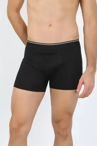 Akbeniz Erkak Katta O'lcham Paxta Likrali Boxer Qora 40134 - 4