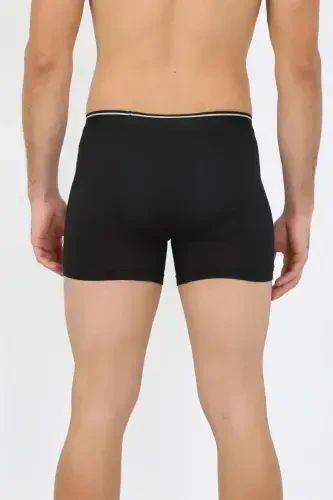 Akbeniz Erkak Katta O'lcham Paxta Likrali Boxer Qora 40134 - 5