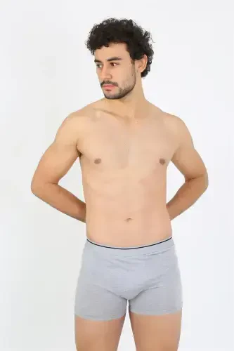 Akbeniz Erkak Katta O'lchamli Paxtalik Likrali Bokser Kulrang 40134 - 3