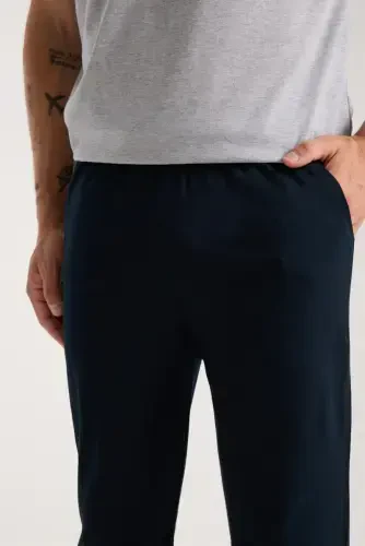 Akbeniz Erkak Kulrang Tugmali Yoqali Qisqa Yengli Pijama To'plami - 6