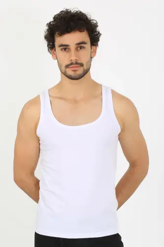 Akbeniz Erkak Mayka Oq Atlet 6566 - 1