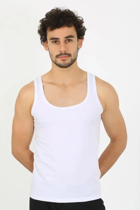 Akbeniz Erkak Mayka Oq Atlet 6566 - AKBENIZ