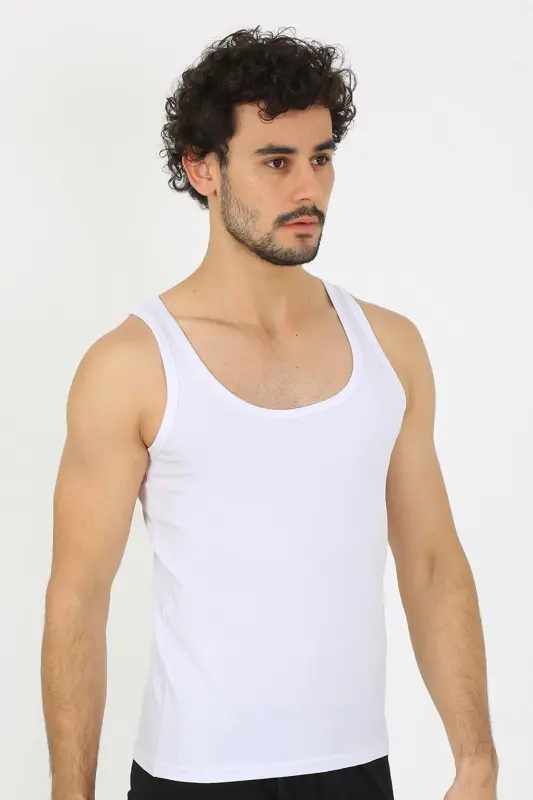 Akbeniz Erkak Mayka Oq Atlet 6566 - 4
