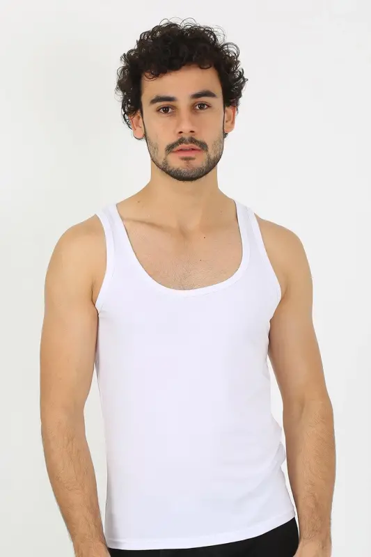 Akbeniz Erkak Mayka Oq Atlet 6566 - 6