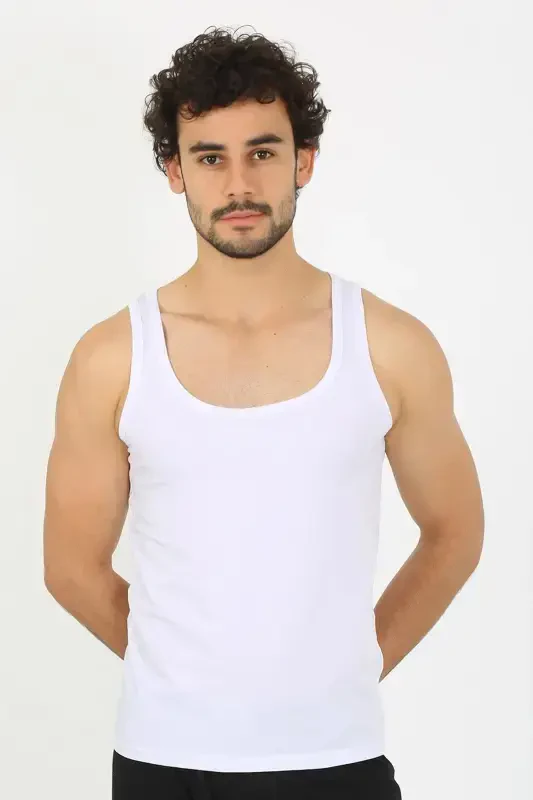 Akbeniz Erkak Mayka Oq Atlet 6566 - 1