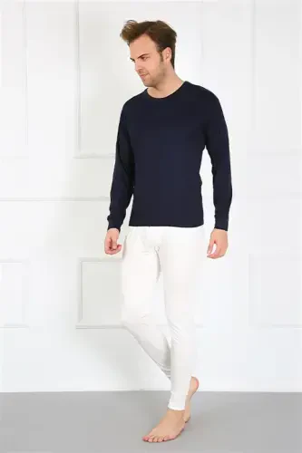 Акбениз Эркак Памук Беяз Тек Алт Ичлик 19102 - 3