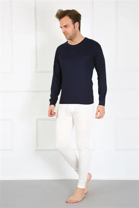 Акбениз Эркак Памук Беяз Тек Алт Ичлик 19102 - 3