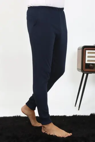 Akbeniz Erkak Paxta Bitta Pastki Pijama To'q ko'k 27551 - 3