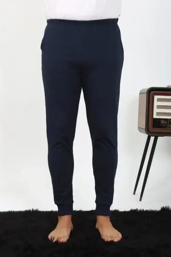 Akbeniz Erkak Paxta Bitta Pastki Pijama To'q ko'k 27551 - 6