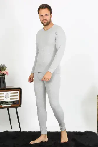 Akbeniz Erkak Paxta Kulrang Ichlik Takım 19103 