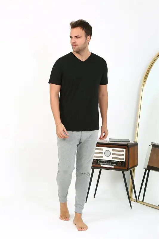 Akbeniz Erkak Paxta Yagona Pastki Pijama Kulrang 27551 - 4