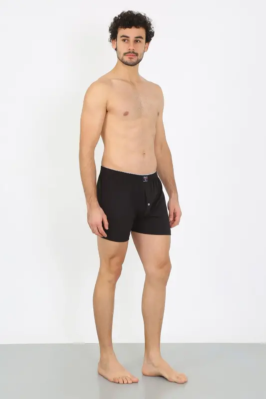 Akbeniz Erkak Penye Boxer Qora 40091 - AKBENIZ