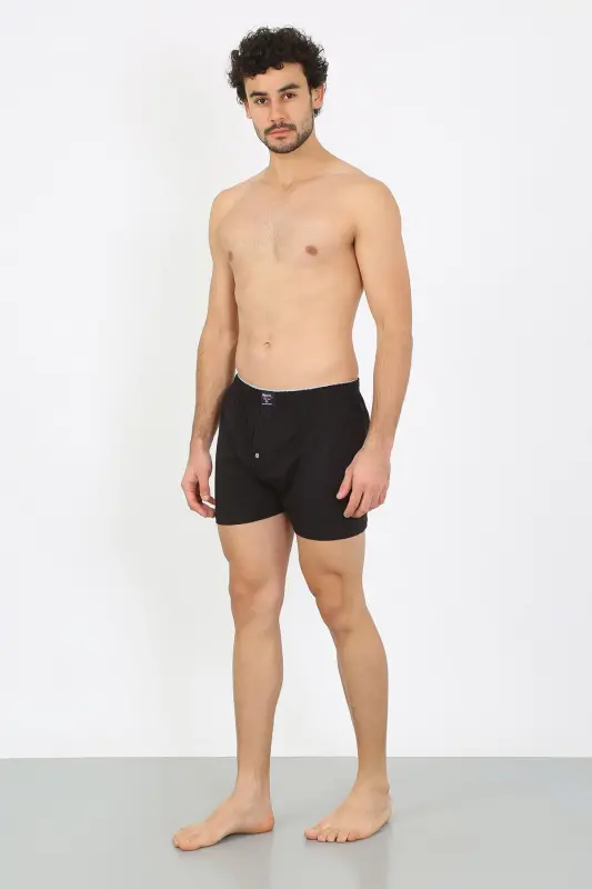 Akbeniz Erkak Penye Boxer Qora 40091 - 2