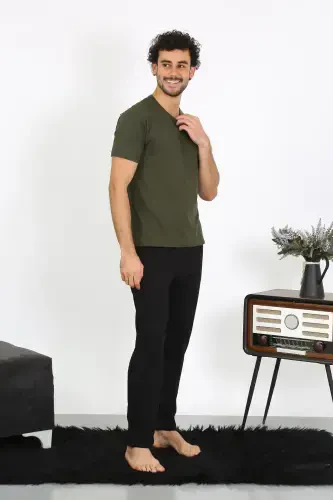 Akbeniz Erkak Penye Haki 3'li Pijama Takımı 6848 - 7