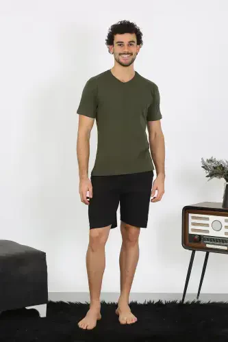 Akbeniz Erkak Penye Haki 3'li Pijama Takımı 6848 - 8