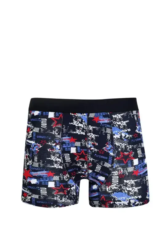Akbeniz Erkak Penye Likrali Desenli Boxer 40114 - 1