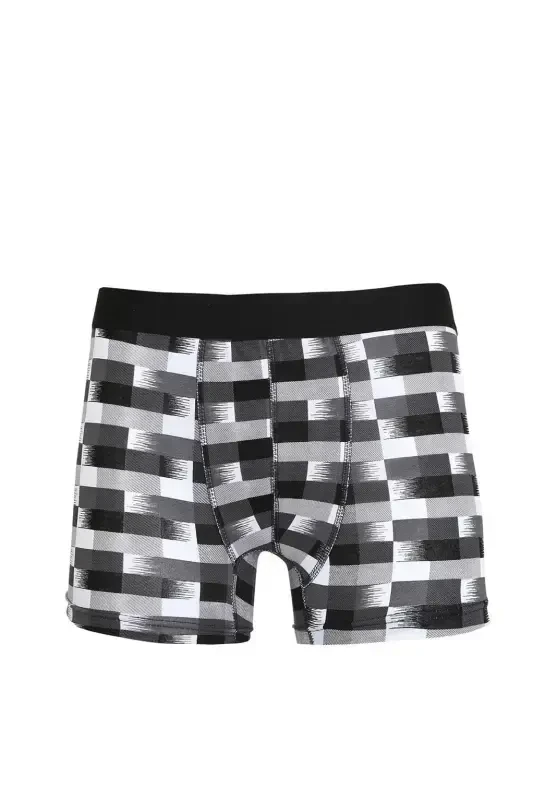 Akbeniz Erkak Penye Likrali Desenli Boxer 40120 - AKBENIZ