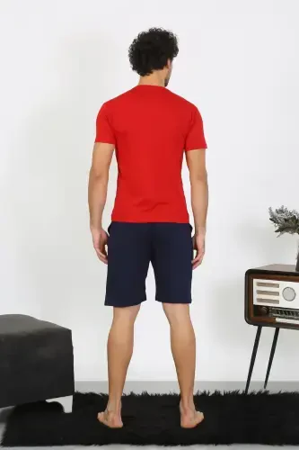 Akbeniz Erkak Penye Qizil 3'li Pijama To'plami 6848 - 10