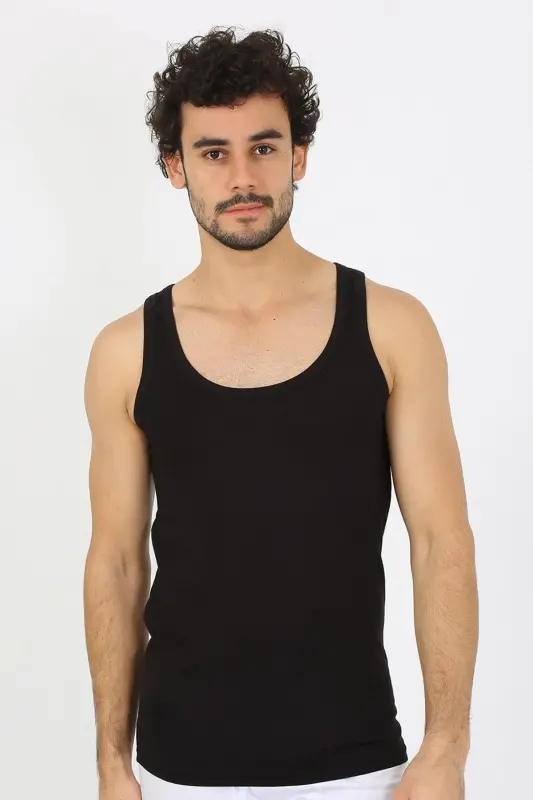 Akbeniz Erkak Penye Qora Atlet 6566 - 4