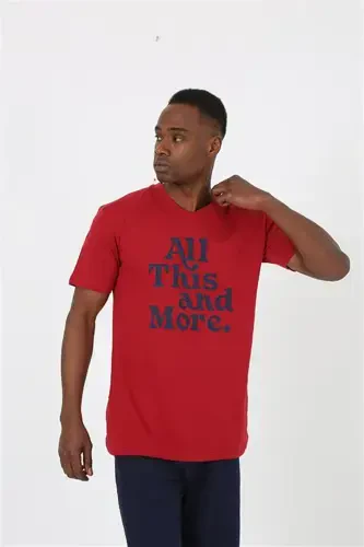 Akbeniz Erkak Qisqa Qol Bordo Penye Shortli Pijama Takimi 20372 - 4