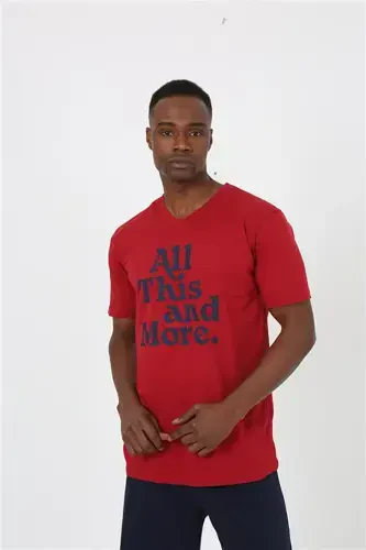 Akbeniz Erkak Qisqa Qol Bordo Penye Shortli Pijama Takimi 20372 - 5