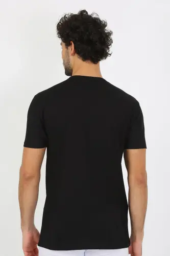 Akbeniz Erkak V Yoqa Qora Penye Atlet 6560 - 6