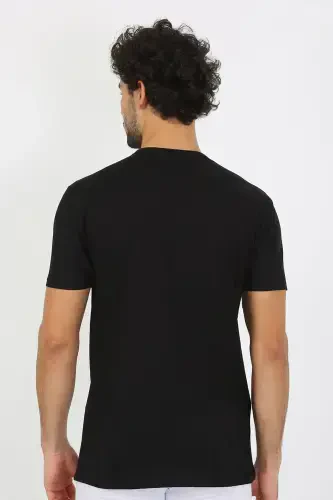 Akbeniz Erkak V Yoqa Qora Penye Atlet 6560 - 6