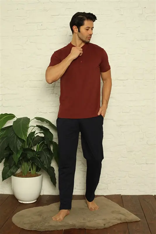 Akbeniz Erkek Bordo 3'lü Pijama Takım 6824 - 2
