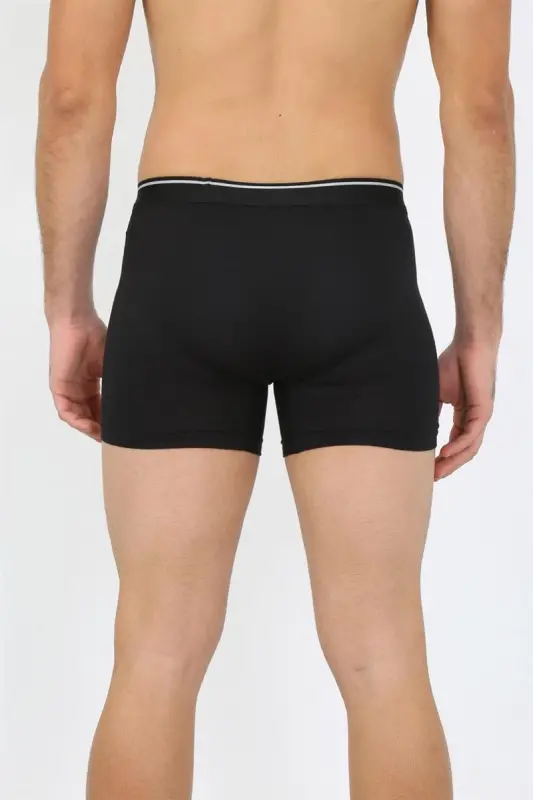 Akbeniz Erkek Büyük Beden Pamuk Likralı Boxer Siyah 40134 - 5