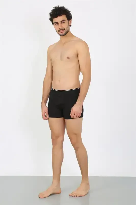 Akbeniz Erkek Büyük Beden Pamuk Likralı Boxer Siyah 40134 - 3